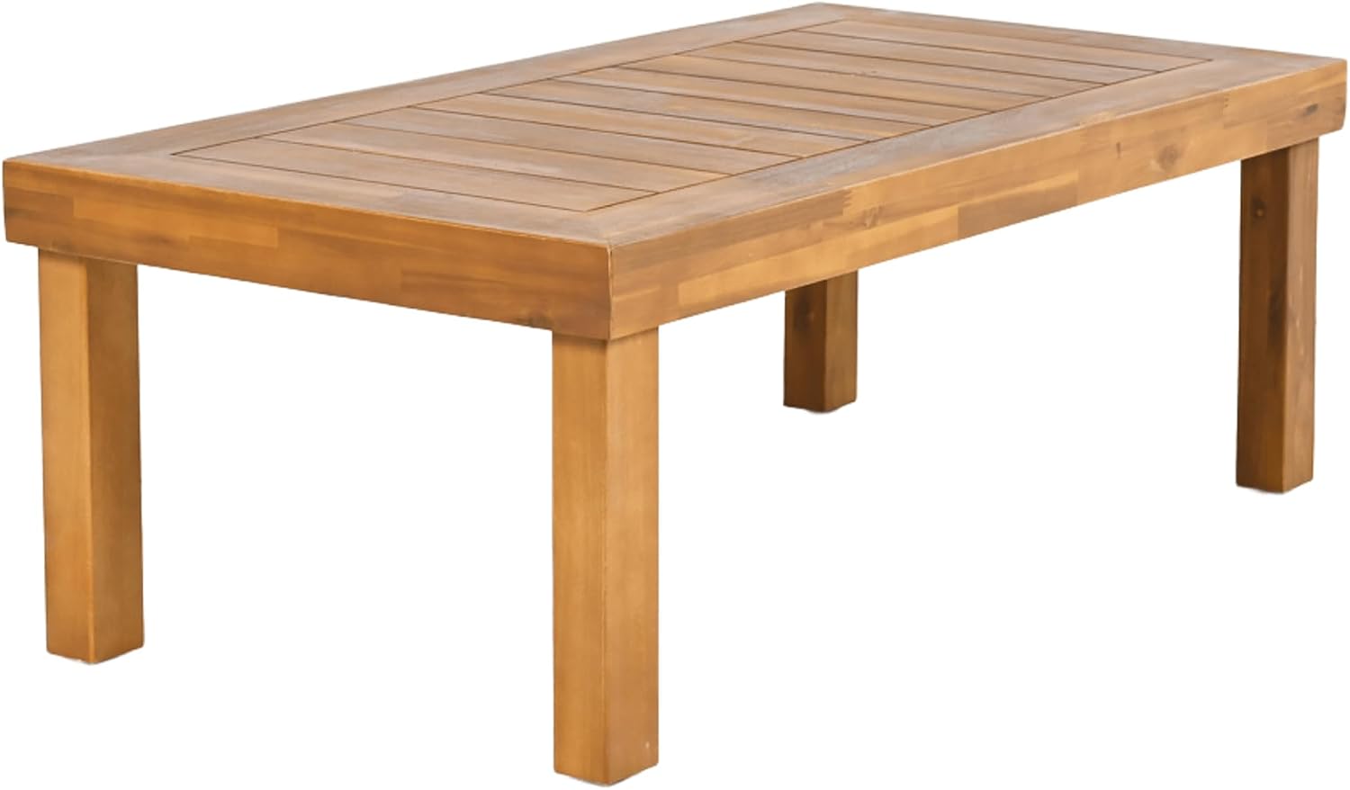 3-Piece Acacia Wood Patio Furniture Set with Sofa, Ottoman & Coffee Table, Outdoor Seating Set with Cushions for Patio, Garden & Poolside
