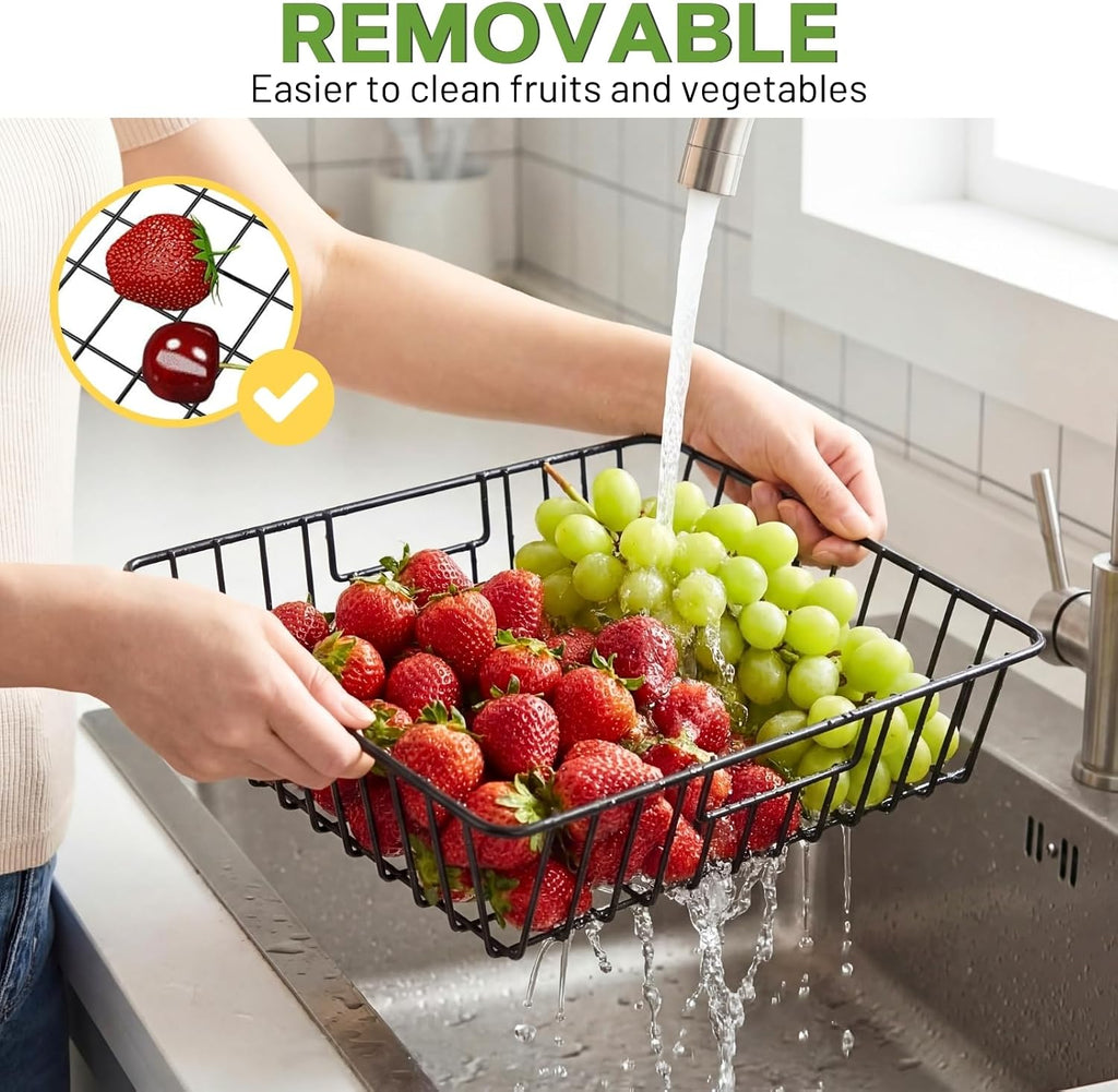 3-Tier Fruit Basket with Detachable Baskets, Countertop Vegetable Storage Organizer for Kitchen and Pantry
