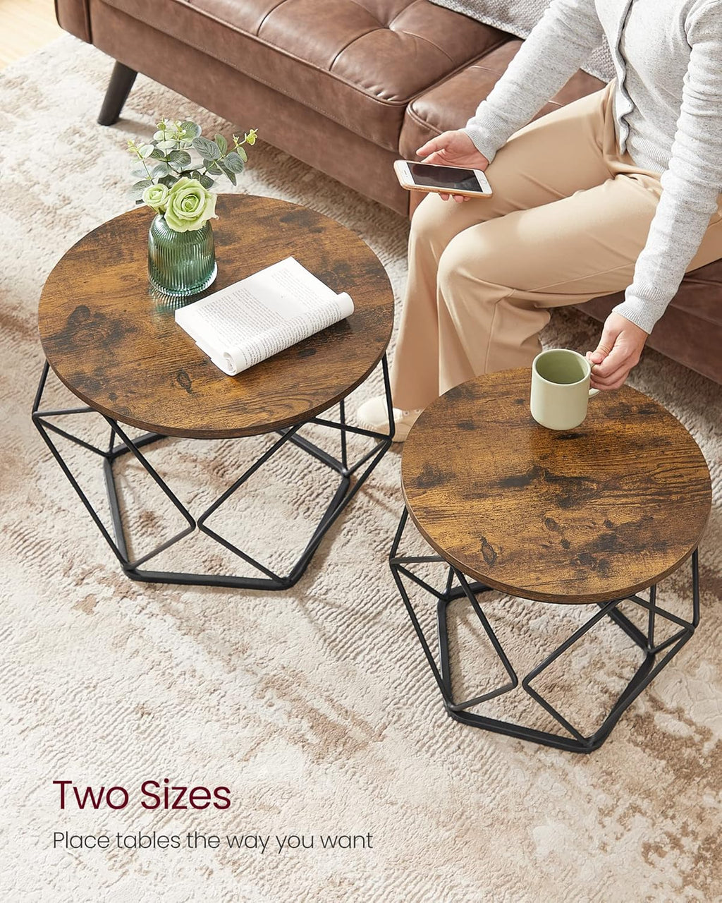 Modern 2-Piece Coffee Table Set for Compact Living
