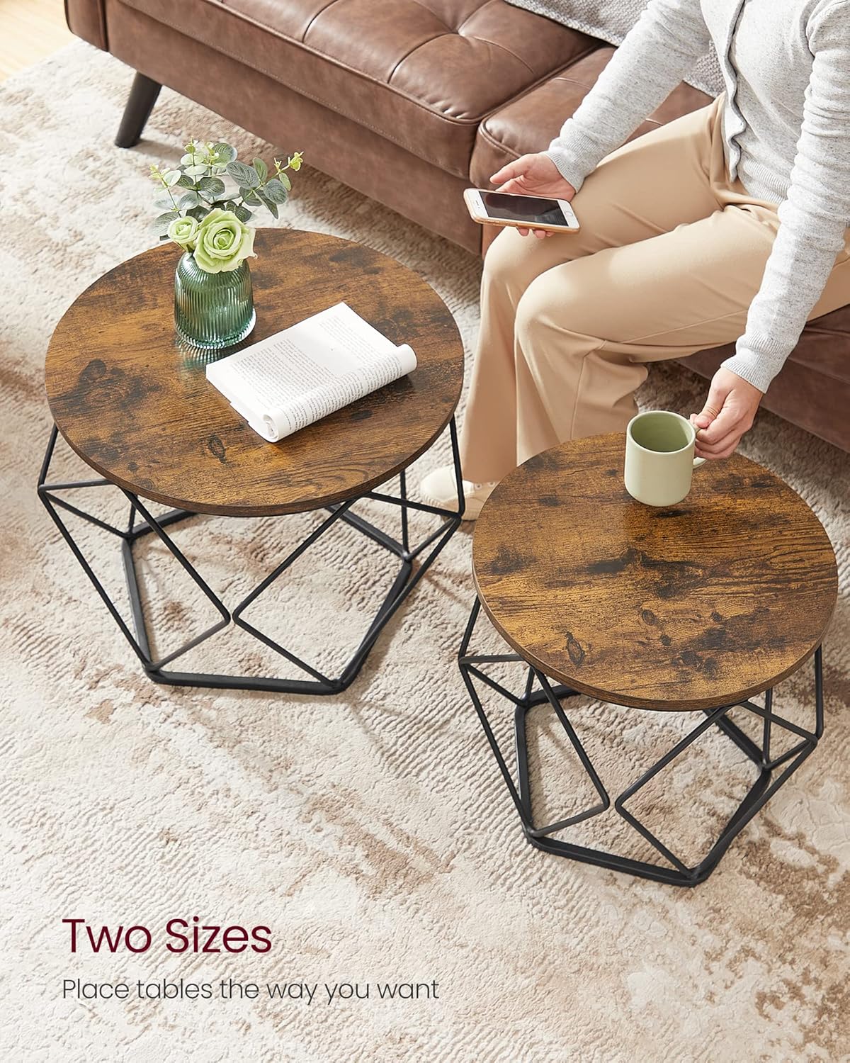 Modern 2-Piece Coffee Table Set for Compact Living