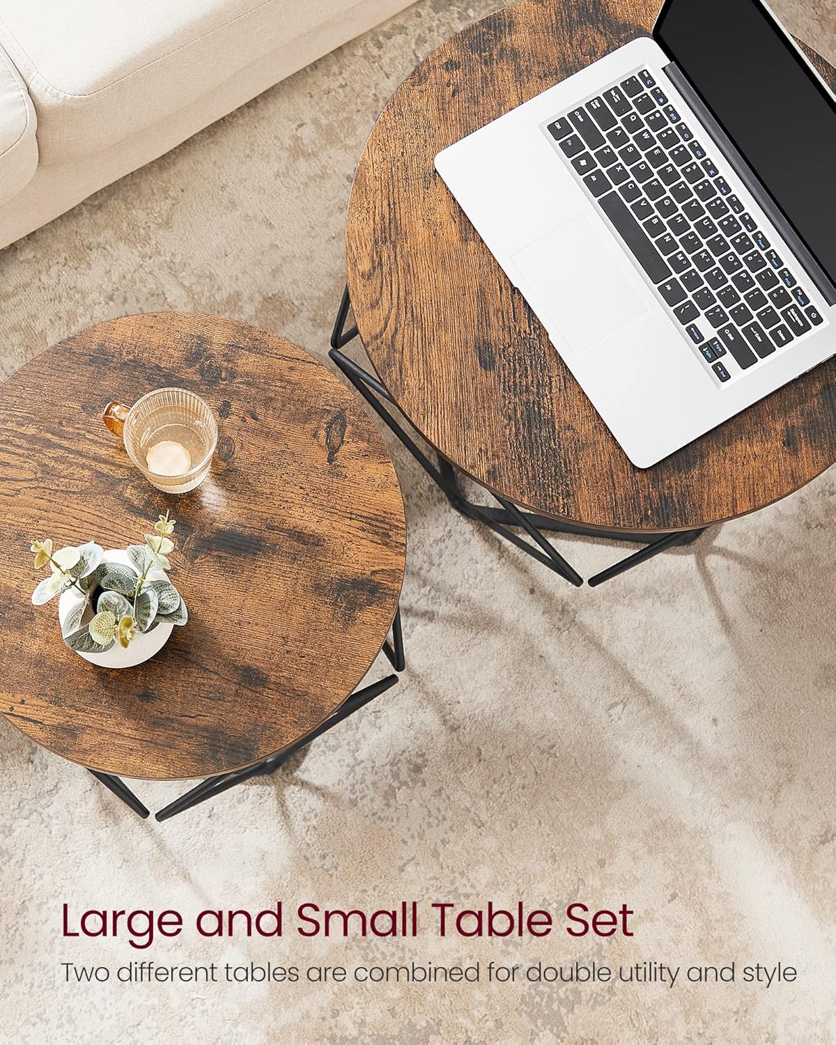 Modern 2-Piece Coffee Table Set for Compact Living